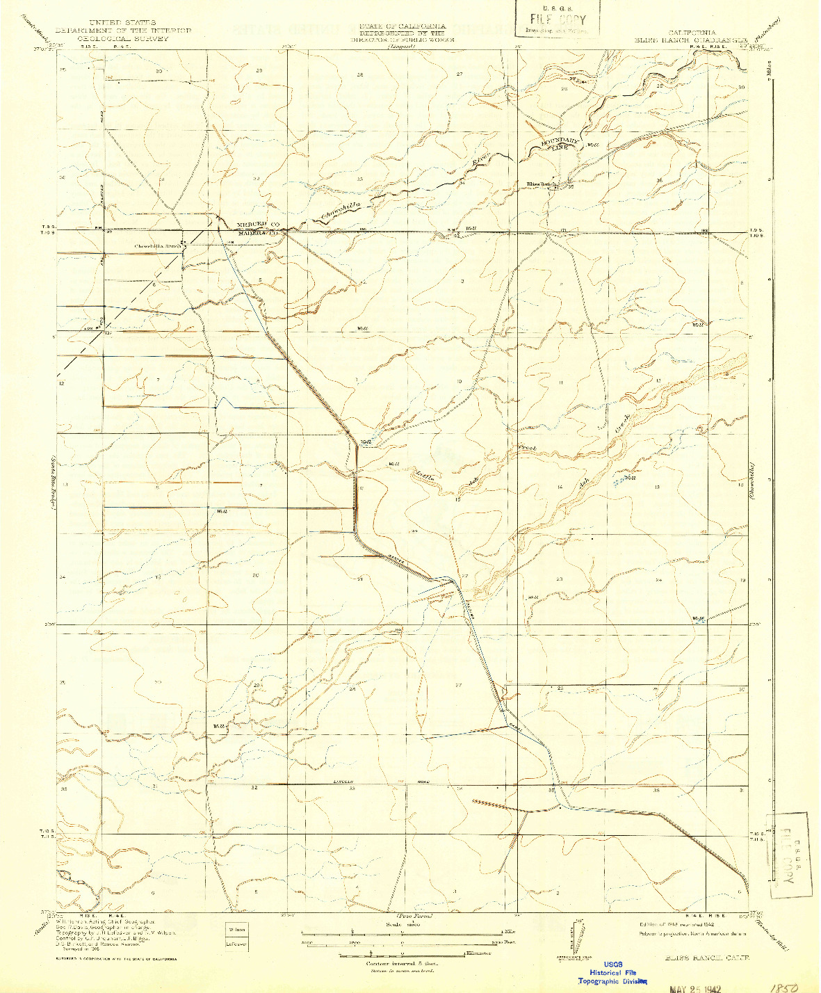 USGS 1:31680-SCALE QUADRANGLE FOR BLISS RANCH, CA 1918