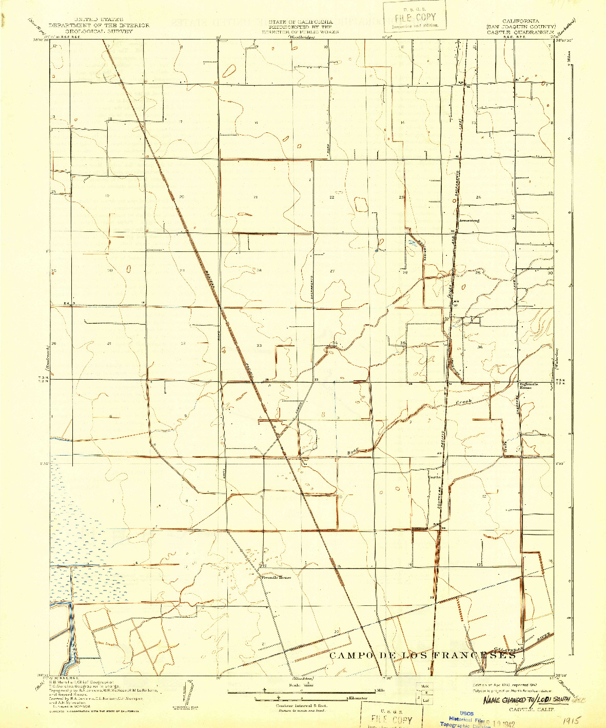 USGS 1:31680-SCALE QUADRANGLE FOR CASTLE, CA 1910