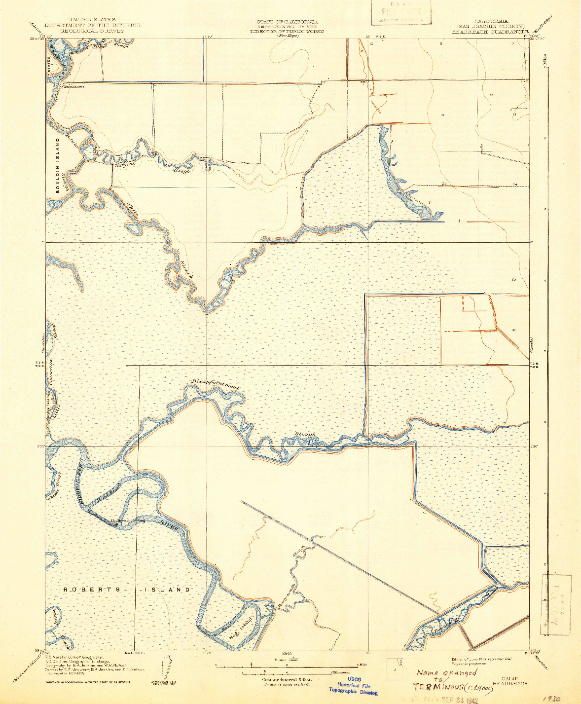 USGS 1:31680-SCALE QUADRANGLE FOR HEADREACH, CA 1910