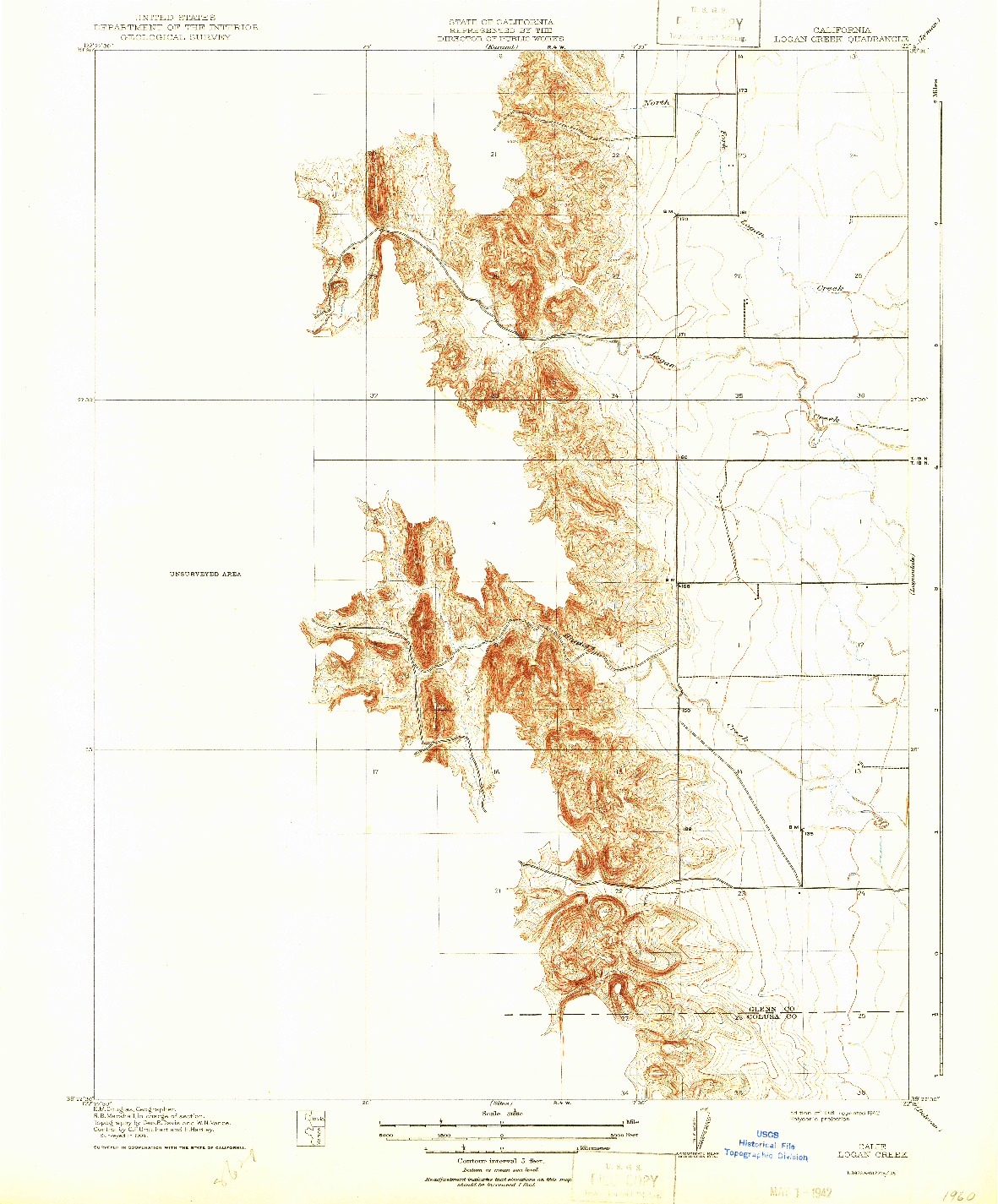 USGS 1:31680-SCALE QUADRANGLE FOR LOGAN CREEK, CA 1918