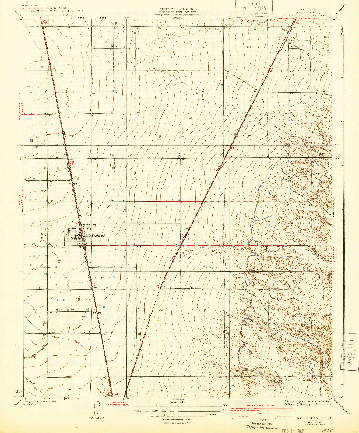 USGS 1:31680-SCALE QUADRANGLE FOR MCFARLAND, CA 1930