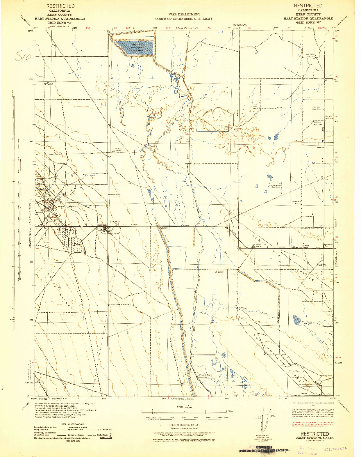 USGS 1:62500-SCALE QUADRANGLE FOR HART STATION, CA 1942