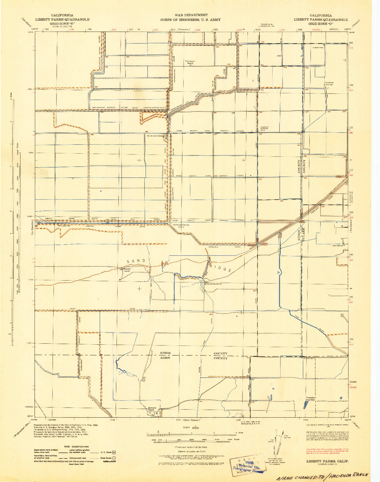 USGS 1:62500-SCALE QUADRANGLE FOR LIBERTY FARMS, CA 1942