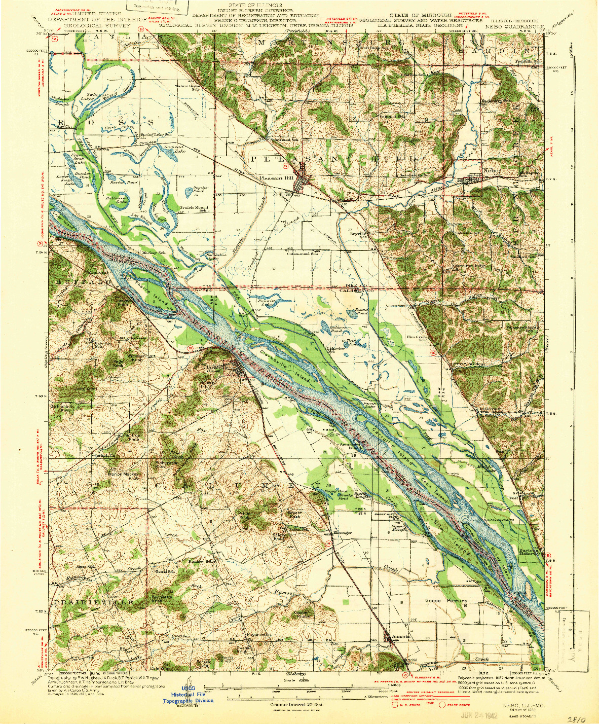 USGS 1:62500-SCALE QUADRANGLE FOR NEBO, IL 1942