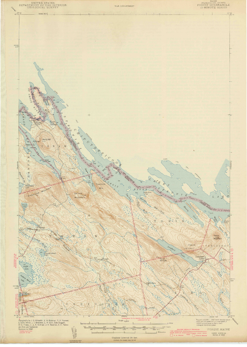 USGS 1:62500-SCALE QUADRANGLE FOR FOREST, ME 1942