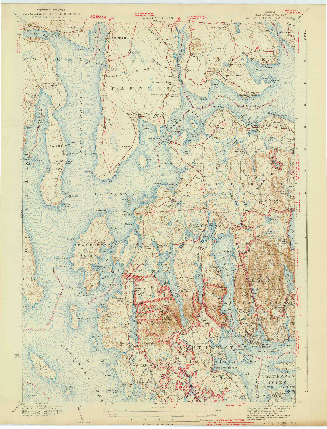 USGS 1:62500-SCALE QUADRANGLE FOR MOUNT DESERT, ME 1942