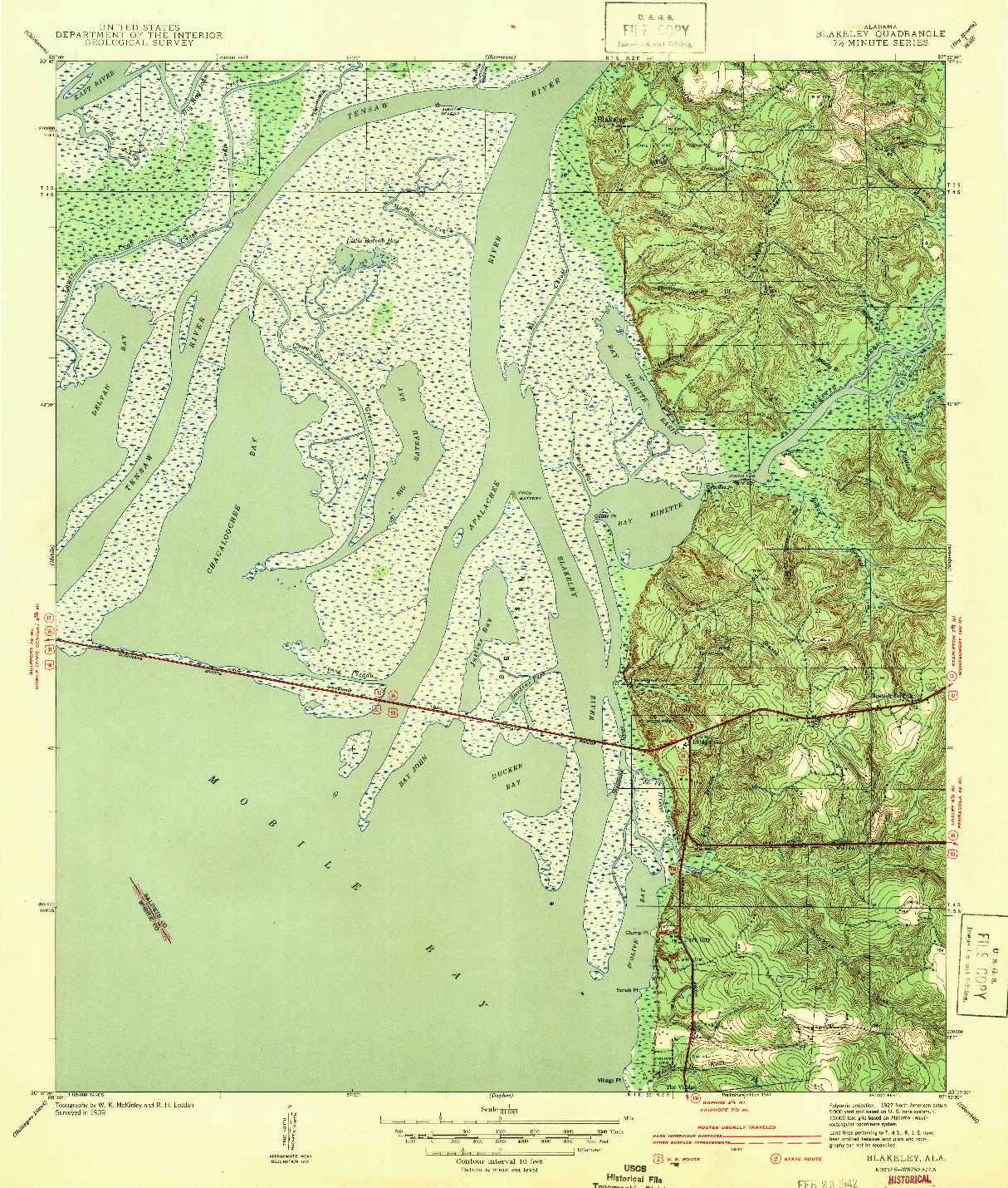 USGS 1:31680-SCALE QUADRANGLE FOR BLAKELEY, AL 1942