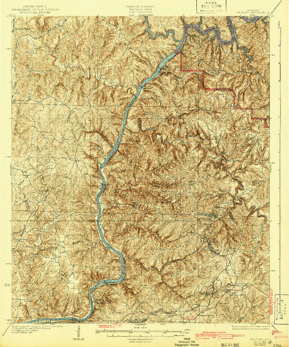 USGS 1:62500-SCALE QUADRANGLE FOR SEARLES, AL 1934