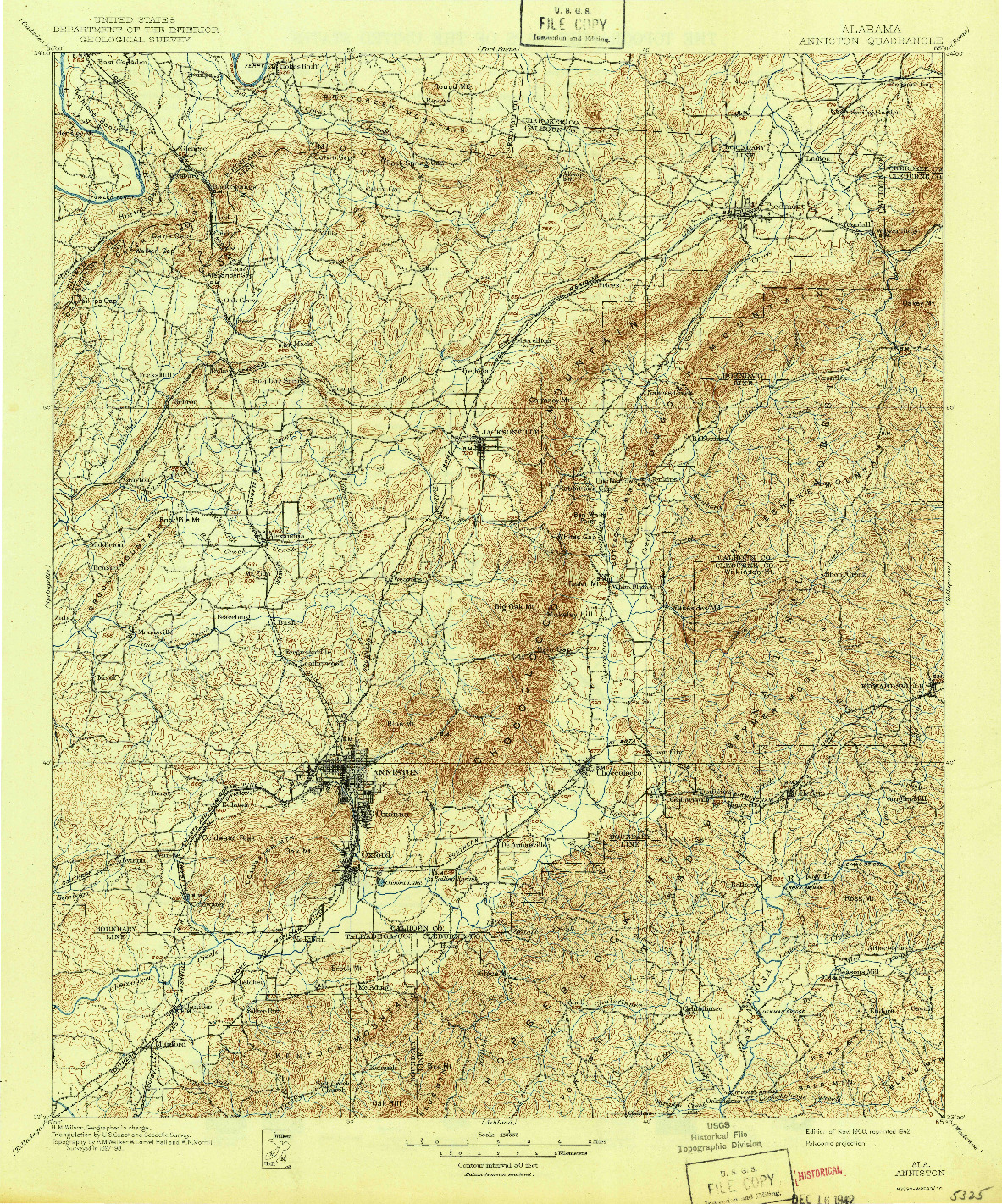 USGS 1:125000-SCALE QUADRANGLE FOR ANNISTON, AL 1900