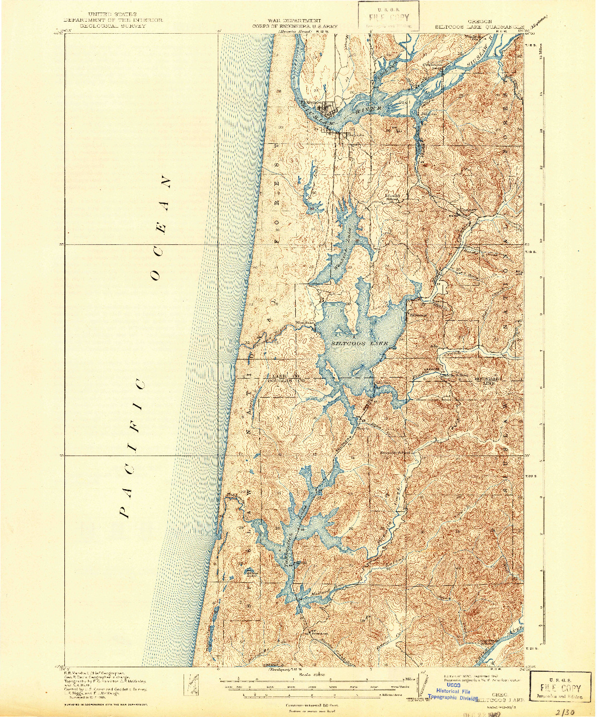 USGS 1:62500-SCALE QUADRANGLE FOR SILTCOOS LAKE, OR 1920
