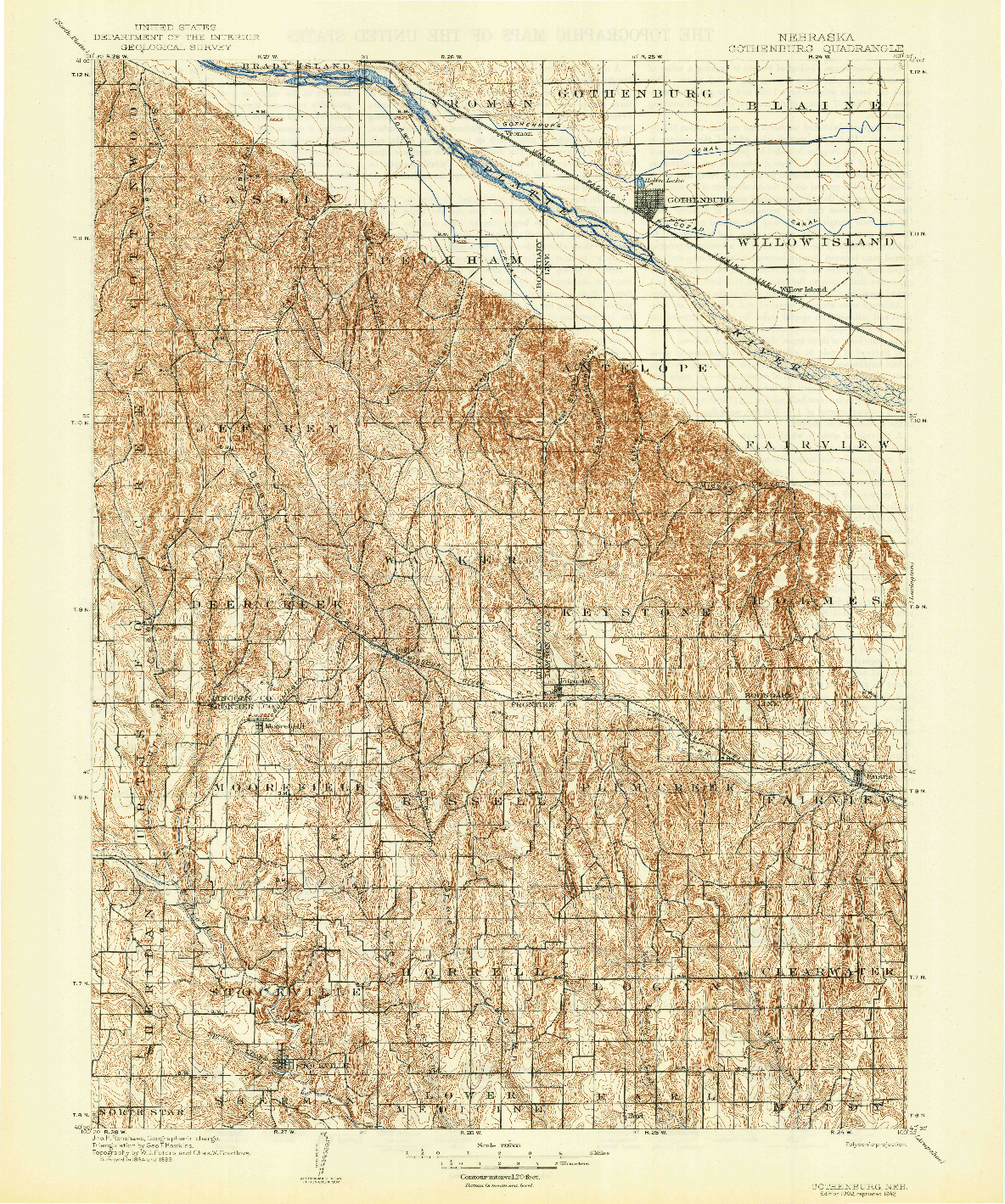 USGS 1:125000-SCALE QUADRANGLE FOR GOTHENBURG, NE 1902