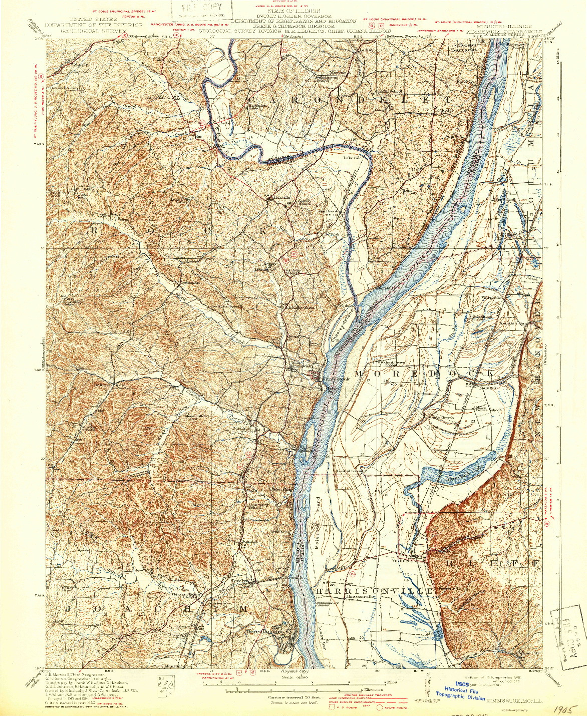 USGS 1:62500-SCALE QUADRANGLE FOR KIMMSWICK, MO 1916