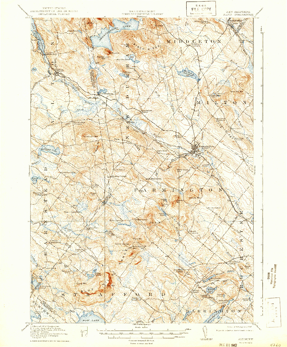 USGS 1:62500-SCALE QUADRANGLE FOR ALTON, NH 1919