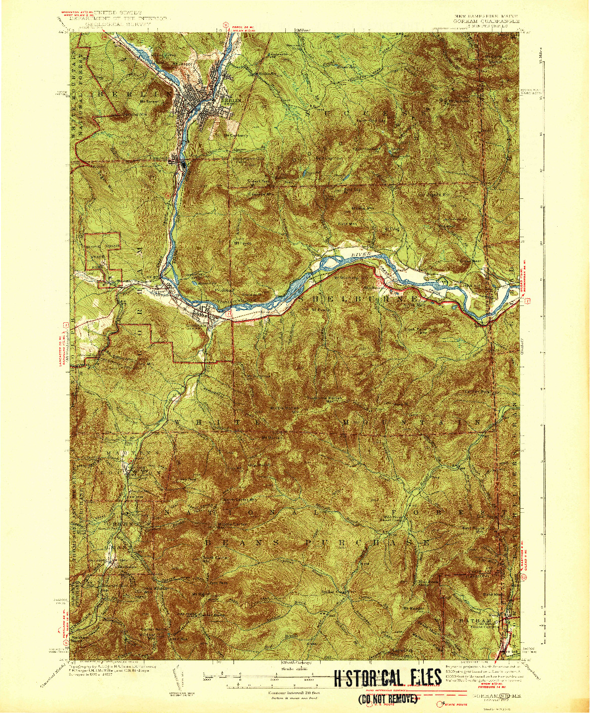 USGS 1:62500-SCALE QUADRANGLE FOR GORHAM, NH 1942