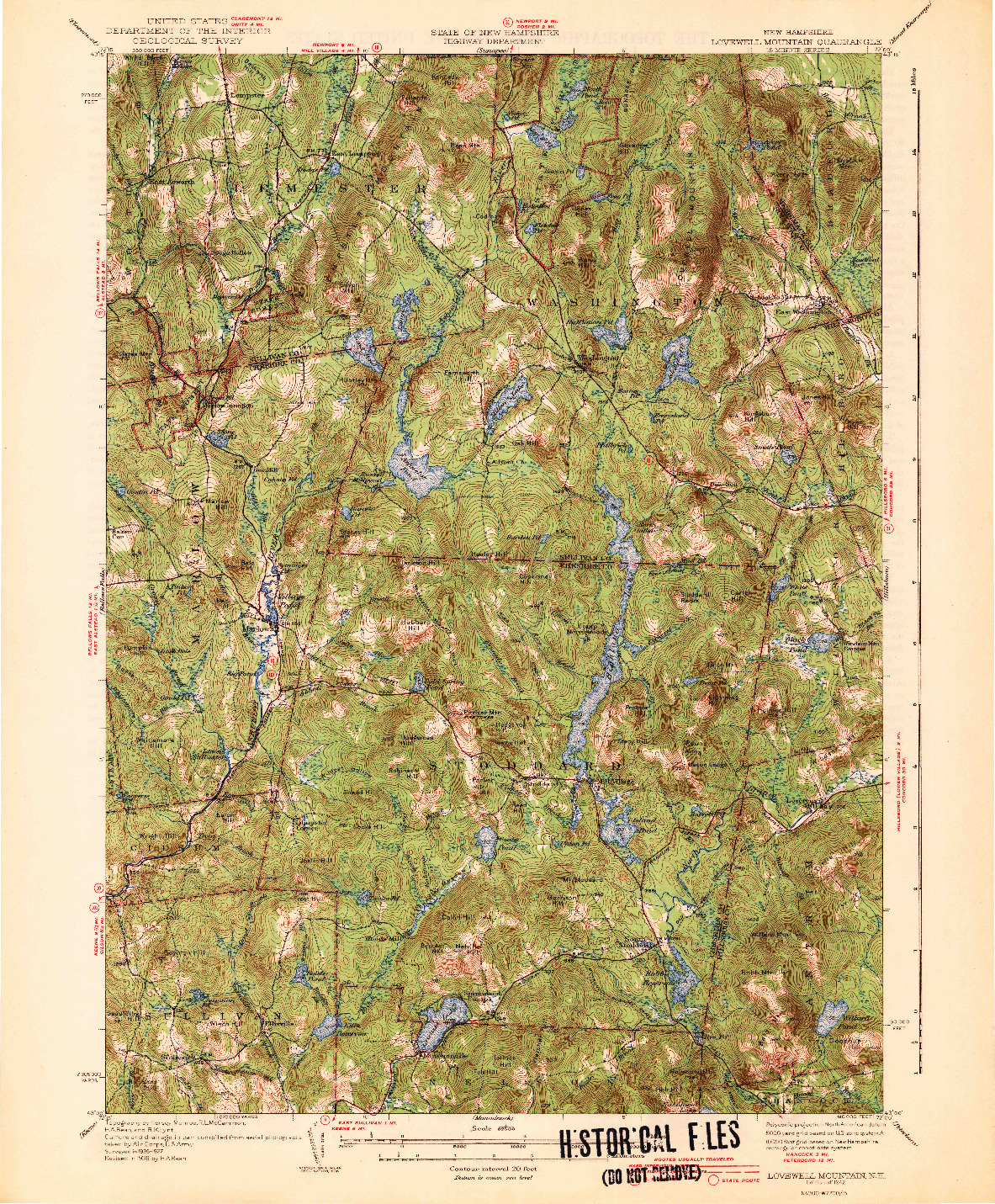 USGS 1:62500-SCALE QUADRANGLE FOR LOVEWELL MOUNTAIN, NH 1942