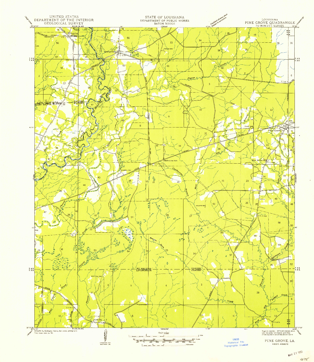 USGS 1:31680-SCALE QUADRANGLE FOR PINE GROVE, LA 1942