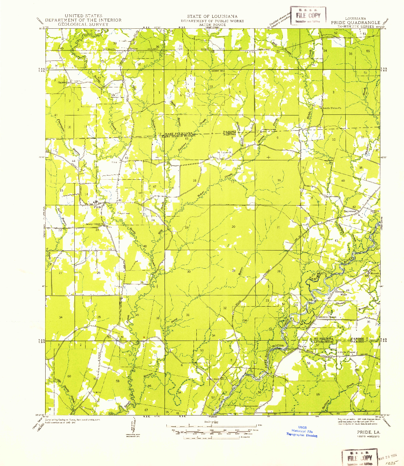 USGS 1:31680-SCALE QUADRANGLE FOR PRIDE, LA 1942