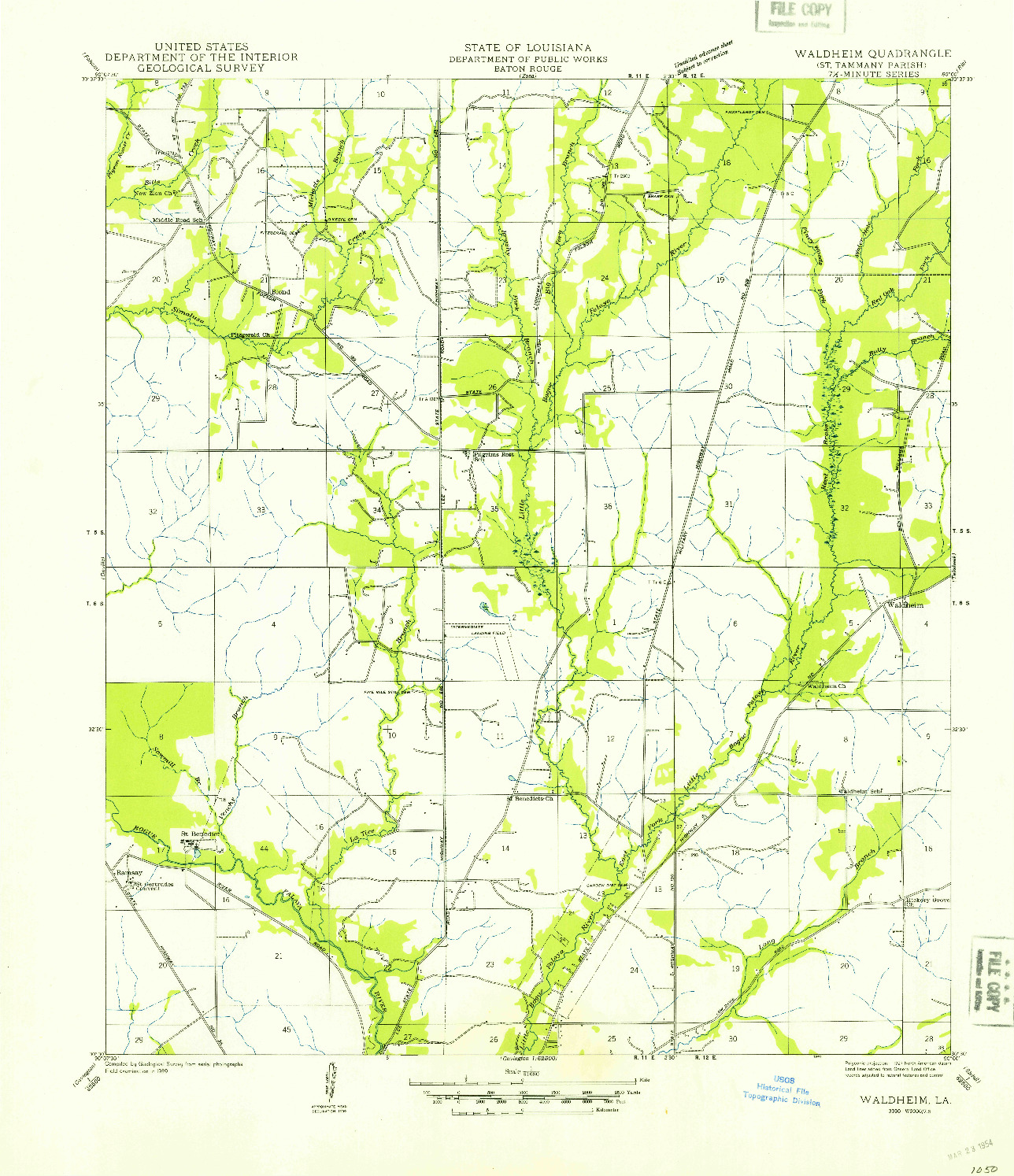 USGS 1:31680-SCALE QUADRANGLE FOR WALDHEIM, LA 1942
