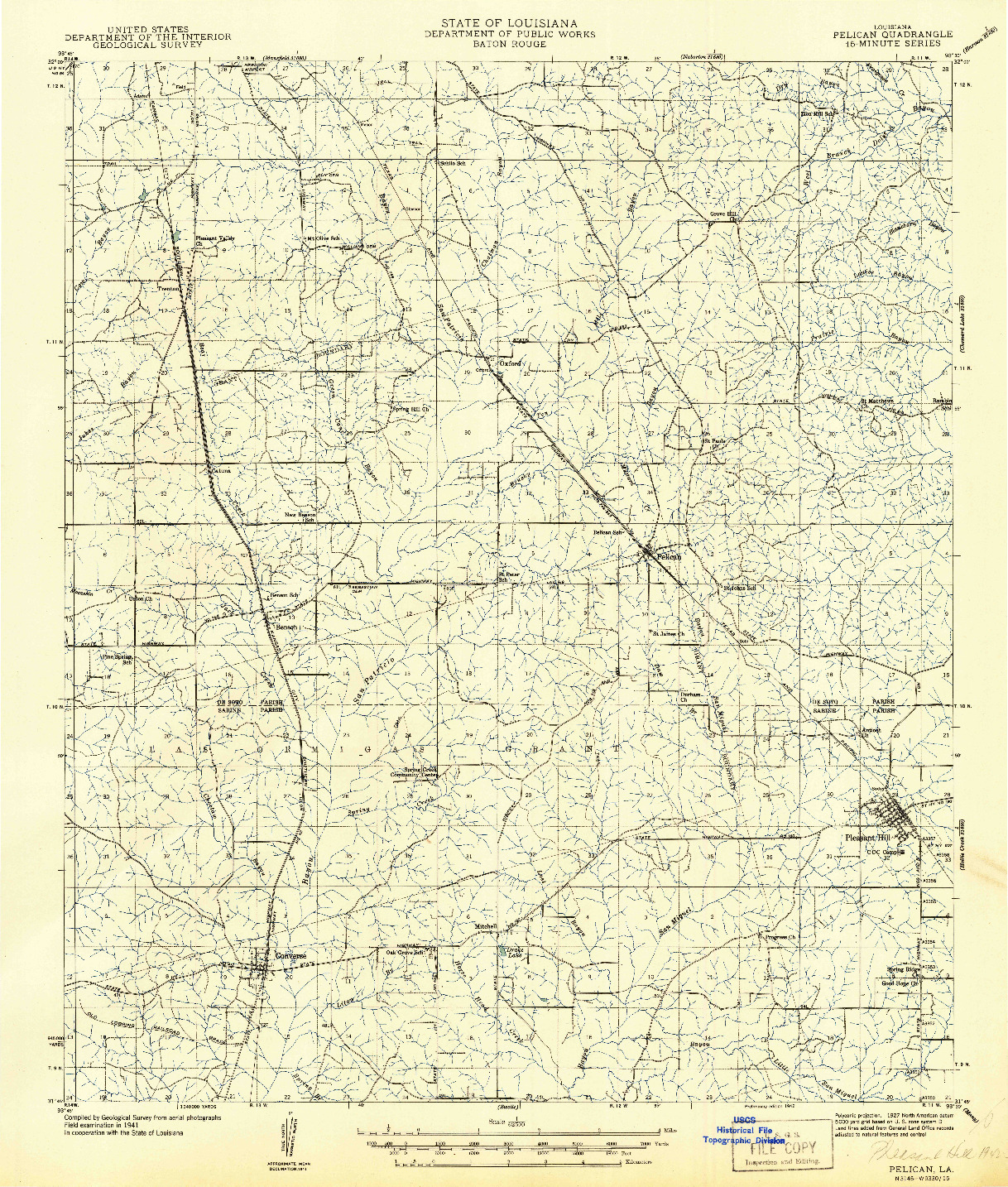 USGS 1:62500-SCALE QUADRANGLE FOR PELICAN, LA 1941
