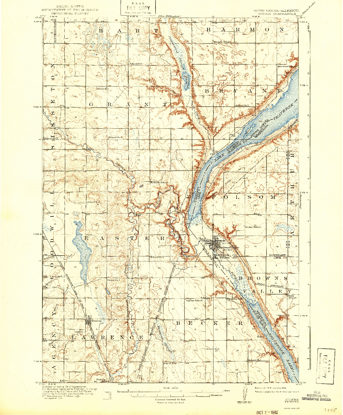 USGS 1:62500-SCALE QUADRANGLE FOR PEEVER, SD 1918