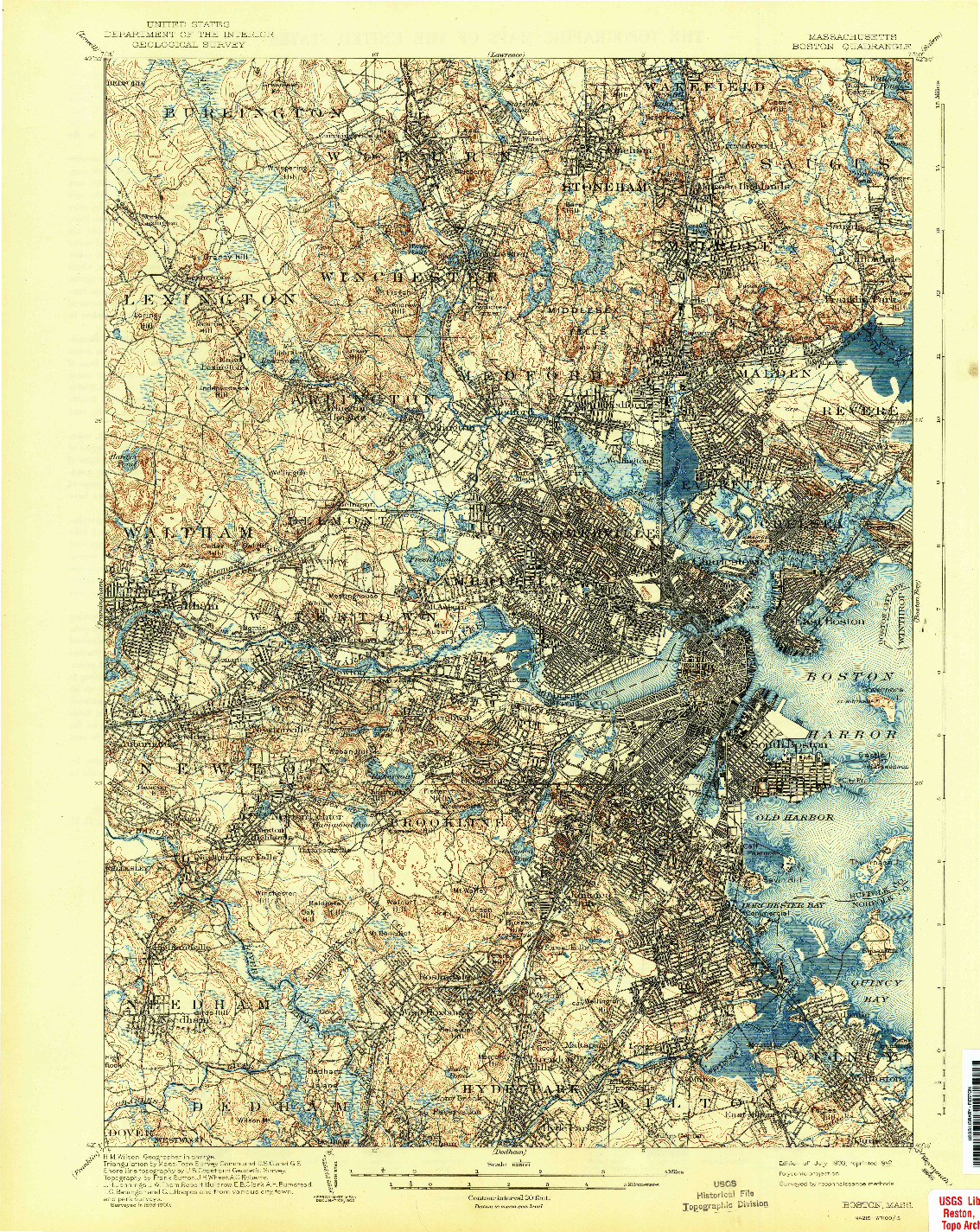 USGS 1:62500-SCALE QUADRANGLE FOR BOSTON, MA 1903