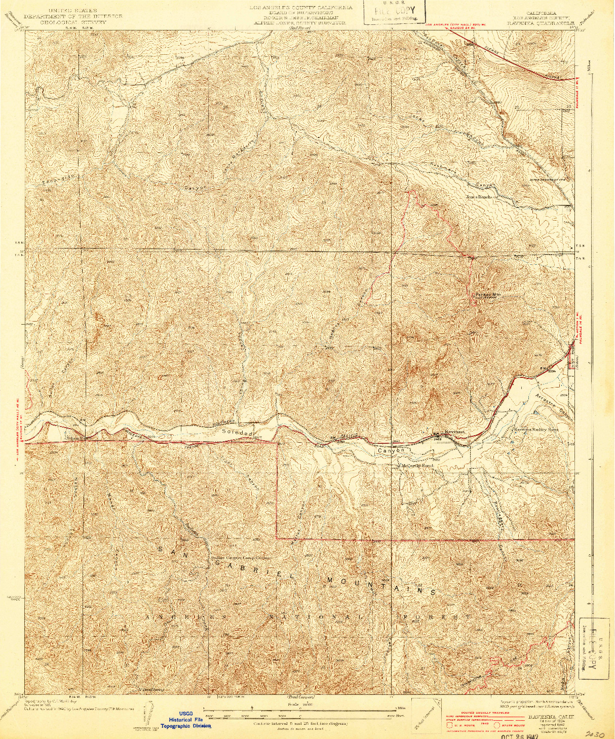 USGS 1:24000-SCALE QUADRANGLE FOR RAVENNA, CA 1934