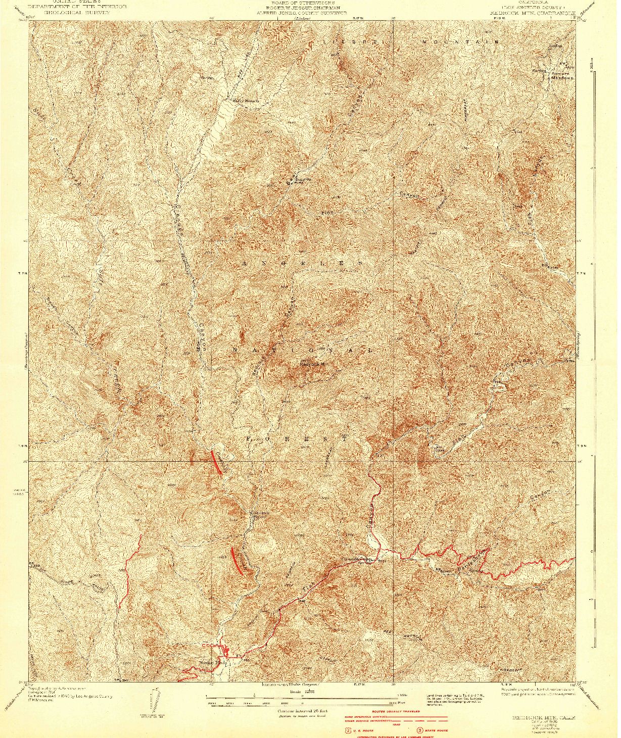 USGS 1:24000-SCALE QUADRANGLE FOR REDROCK MOUNTAIN, CA 1936