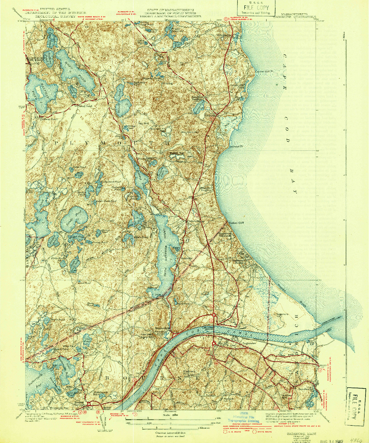 USGS 1:31680-SCALE QUADRANGLE FOR SAGAMORE, MA 1940