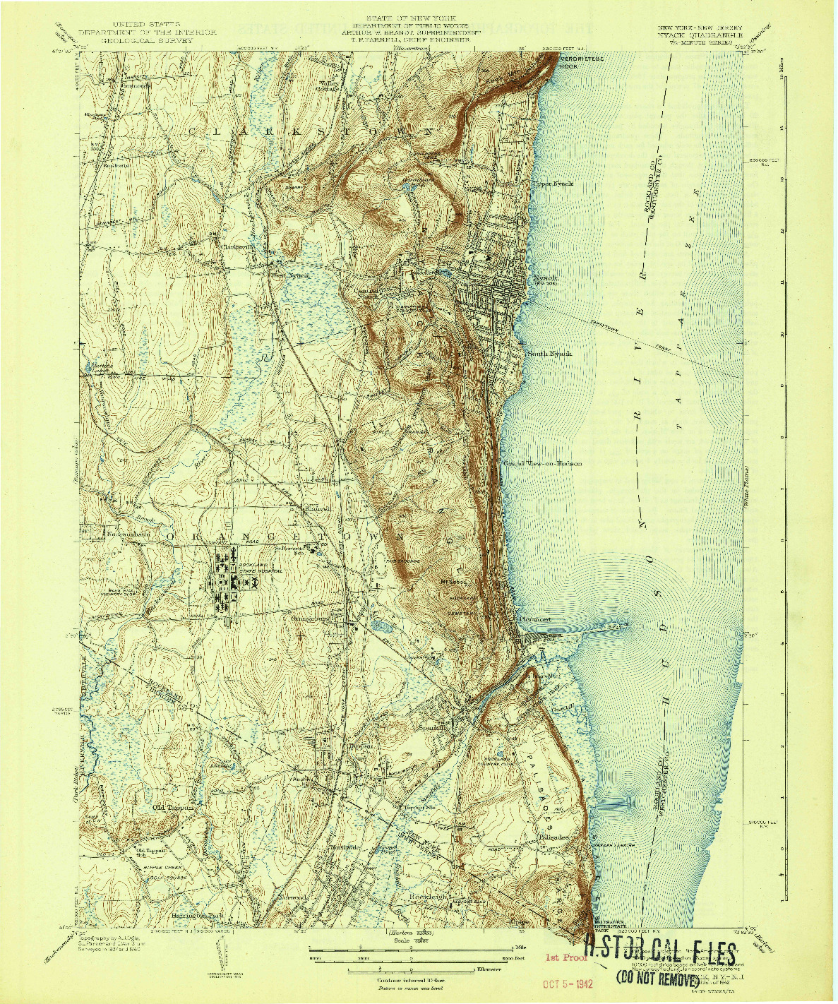 USGS 1:31680-SCALE QUADRANGLE FOR NYACK, NY 1942
