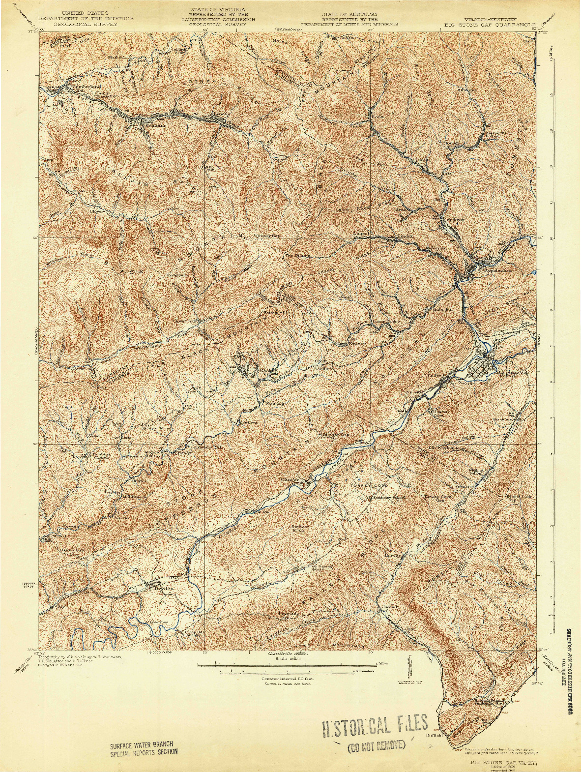 USGS 1:62500-SCALE QUADRANGLE FOR BIG STONE GAP, VA 1929