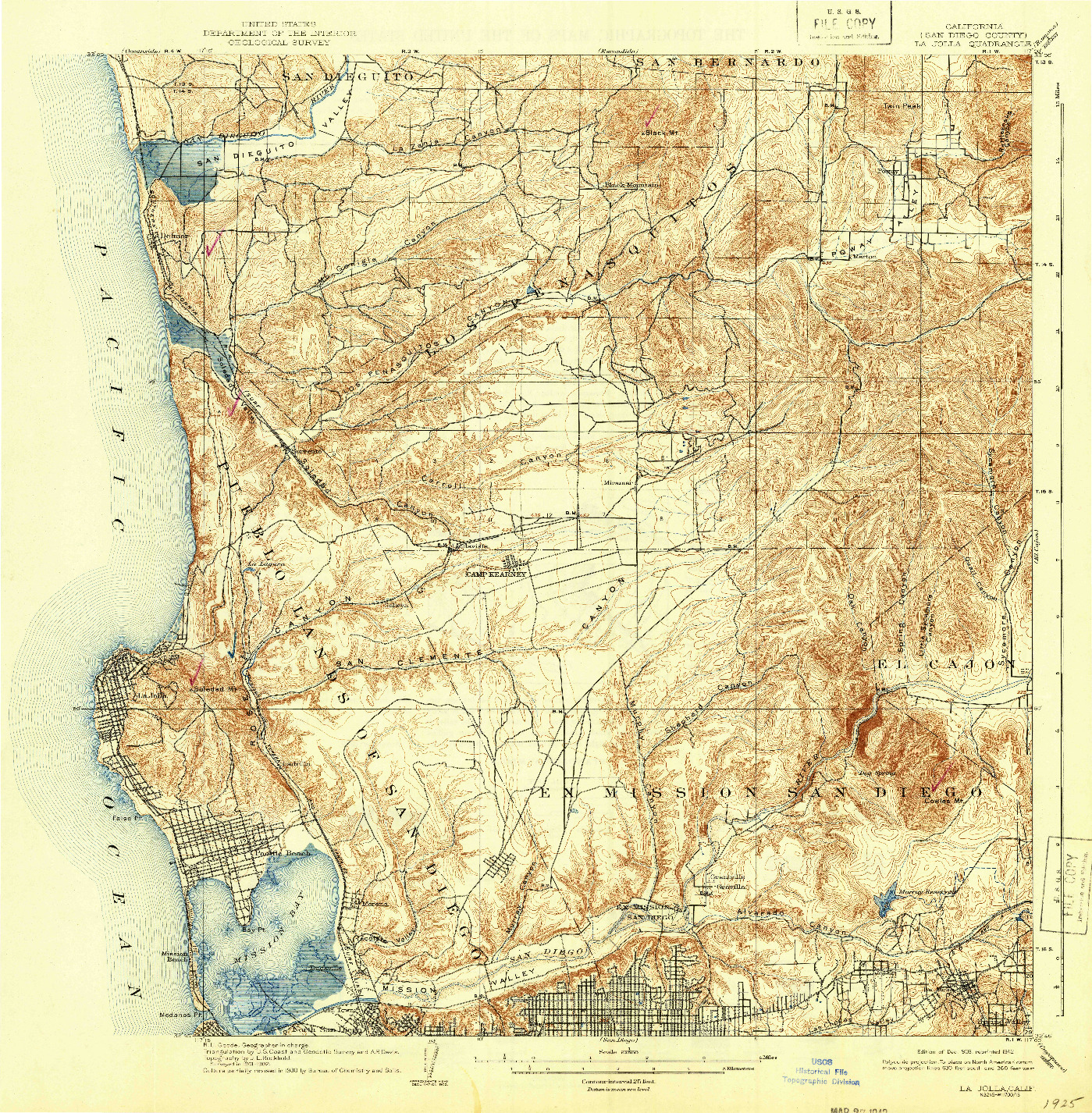 USGS 1:62500-SCALE QUADRANGLE FOR LA JOLLA, CA 1903