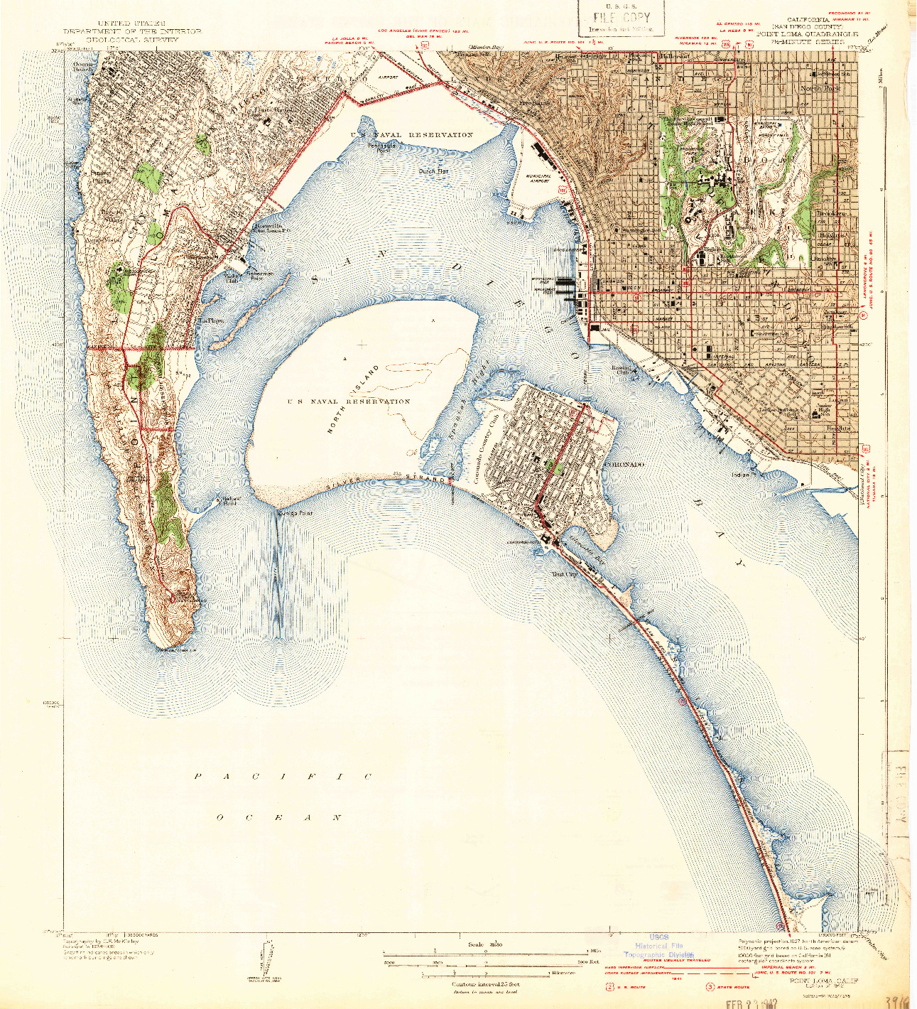 USGS 1:31680-SCALE QUADRANGLE FOR POINT LOMA, CA 1942