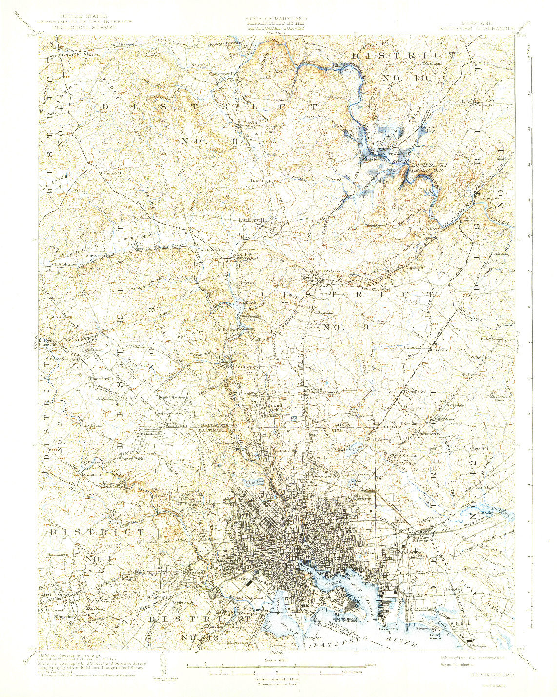 USGS 1:62500-SCALE QUADRANGLE FOR BALTIMORE, MD 1904