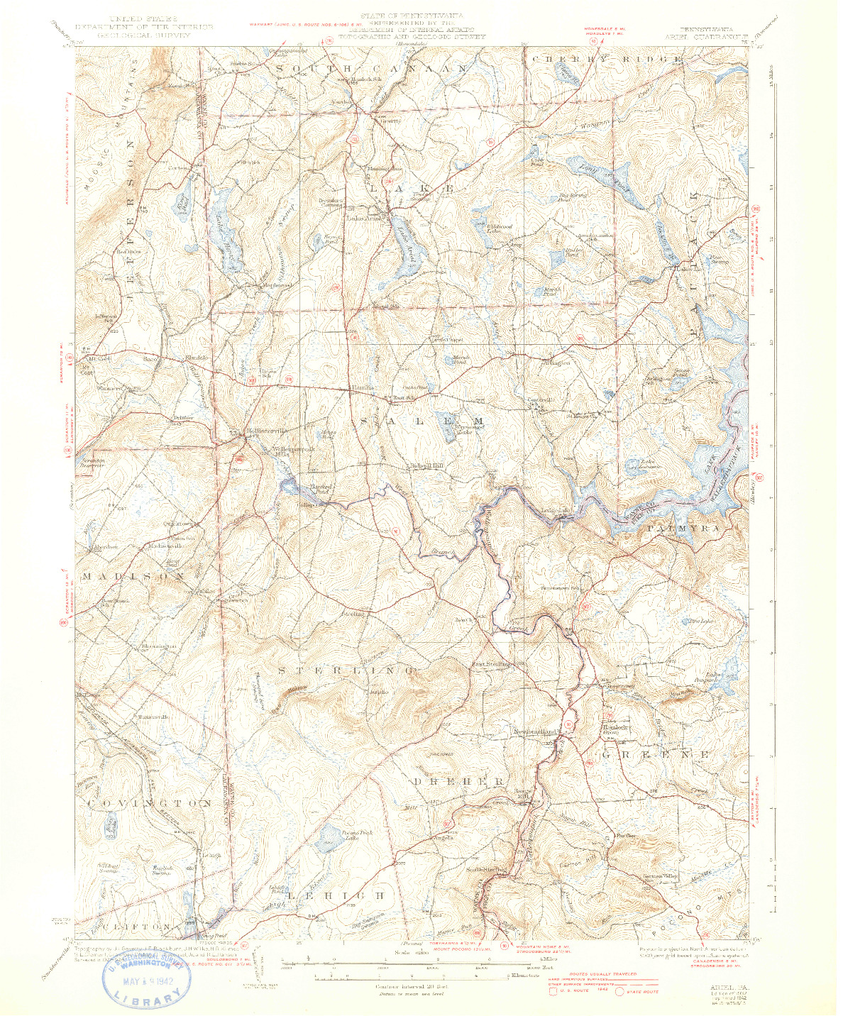 USGS 1:62500-SCALE QUADRANGLE FOR ARIEL, PA 1932