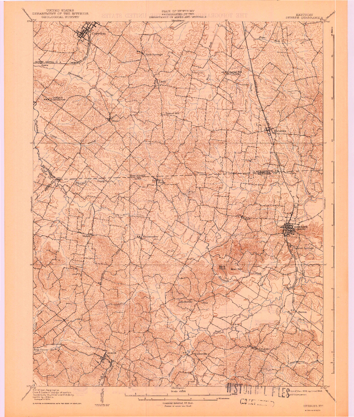 USGS 1:62500-SCALE QUADRANGLE FOR SEBREE, KY 1906