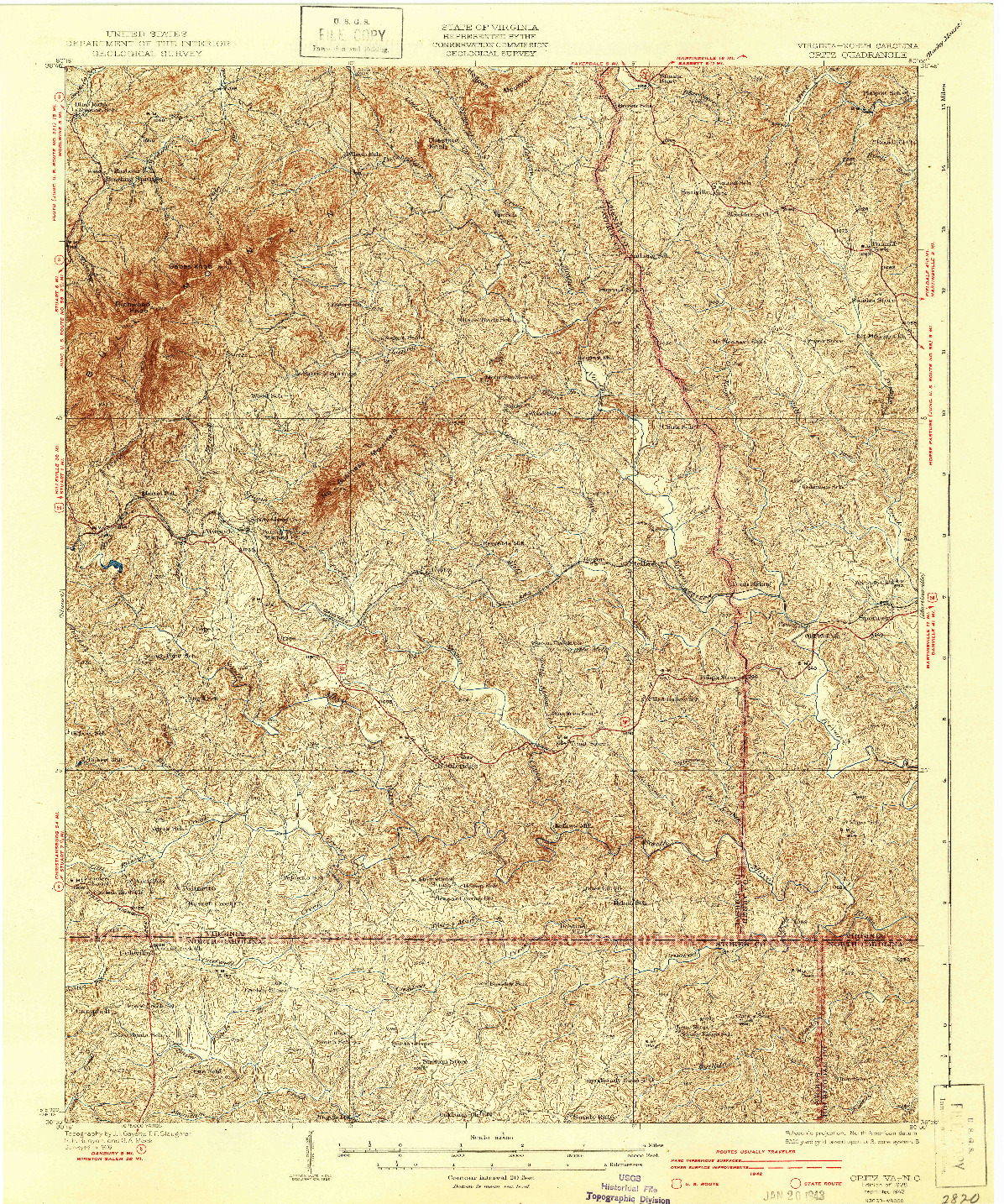 USGS 1:62500-SCALE QUADRANGLE FOR CRITZ, VA 1928