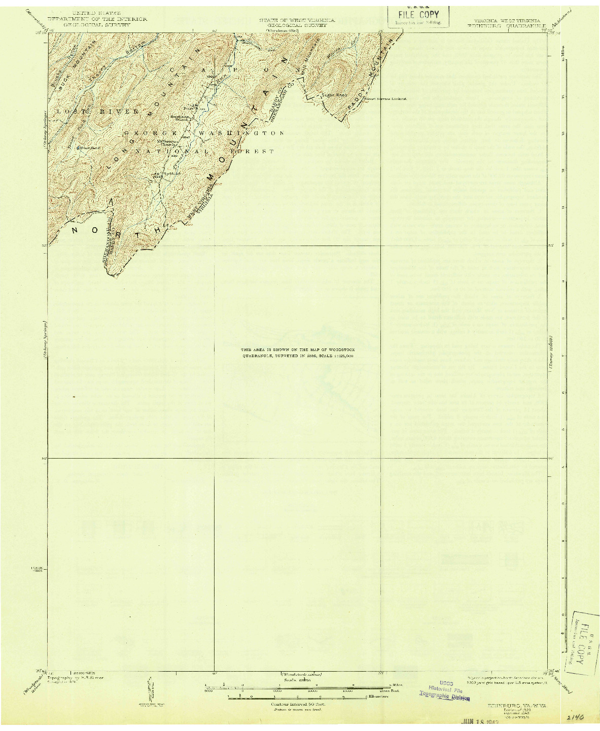 USGS 1:62500-SCALE QUADRANGLE FOR EDINBURG, VA 1923