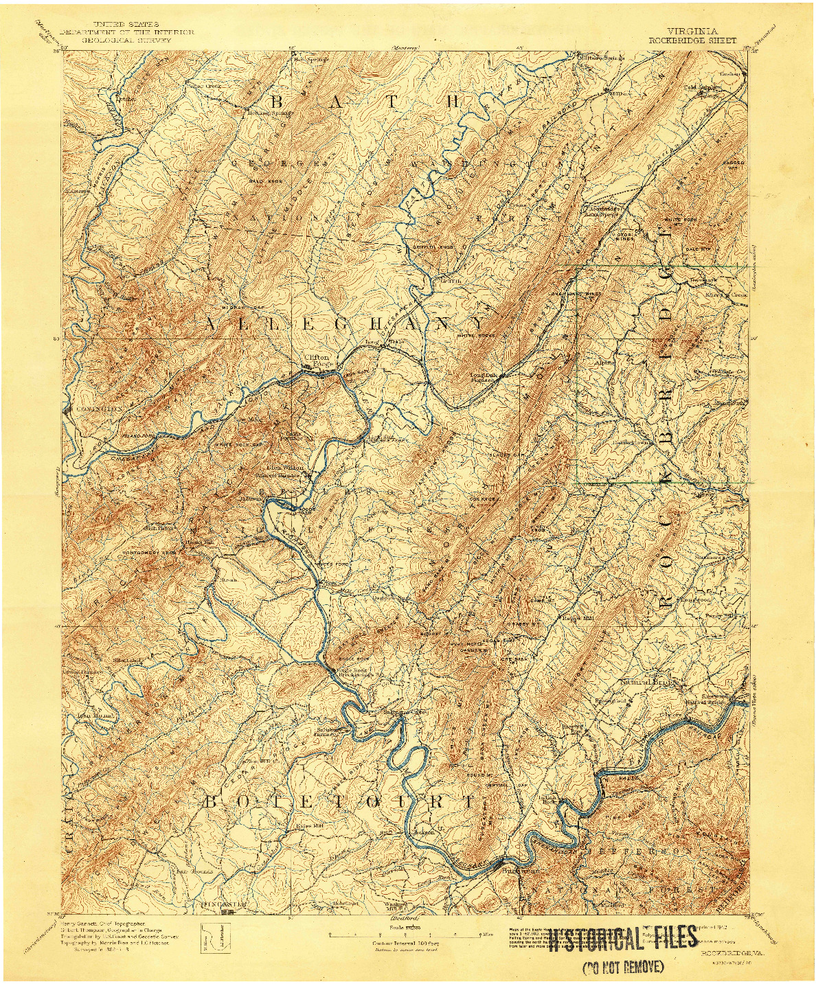 USGS 1:125000-SCALE QUADRANGLE FOR ROCKBRIDGE, VA 1894