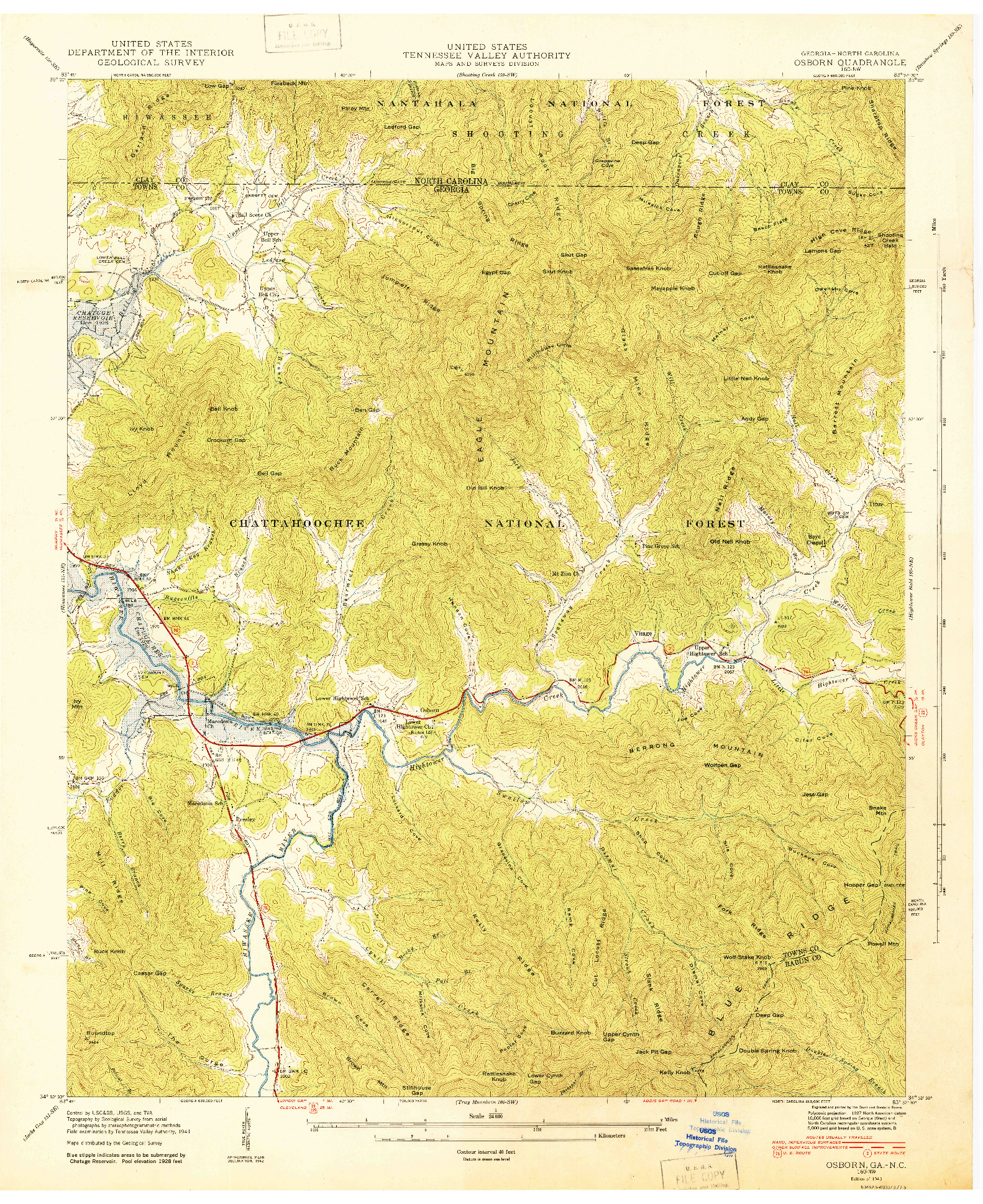 USGS 1:24000-SCALE QUADRANGLE FOR OSBORN, GA 1943