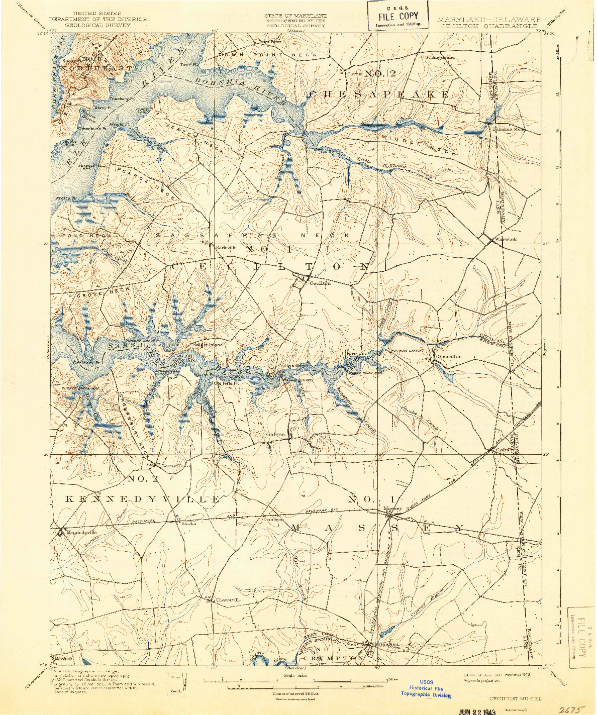 USGS 1:62500-SCALE QUADRANGLE FOR CECILTON, MD 1900