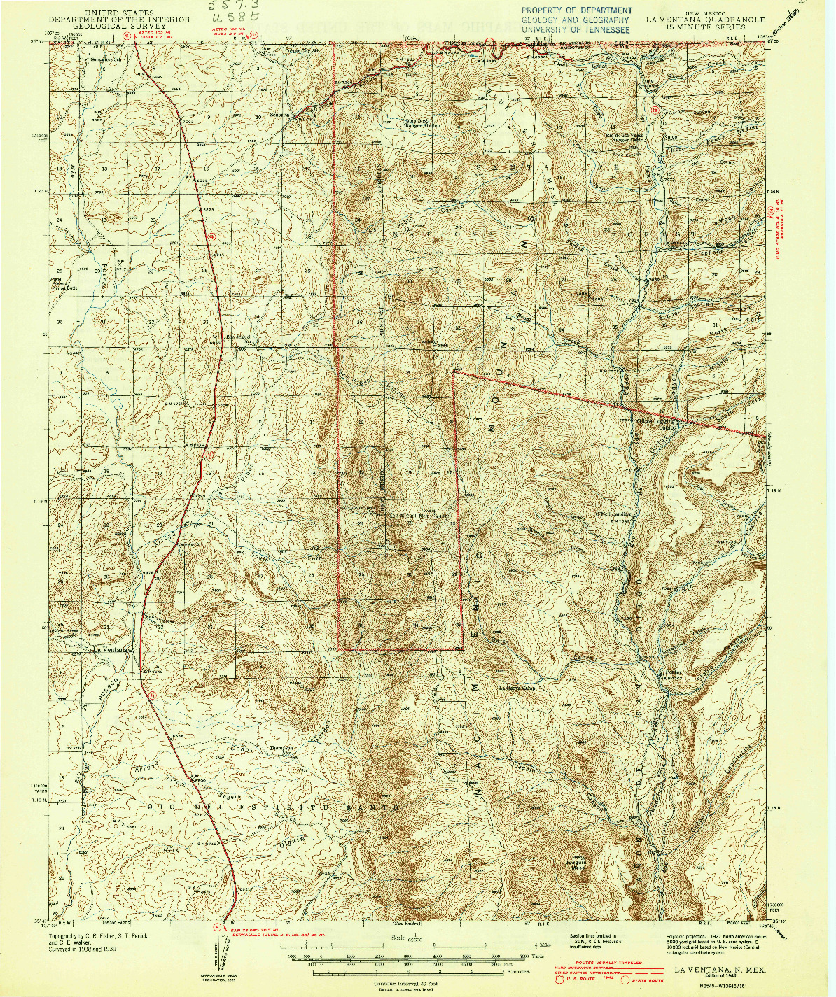 USGS 1:62500-SCALE QUADRANGLE FOR LA VENTANA, NM 1943
