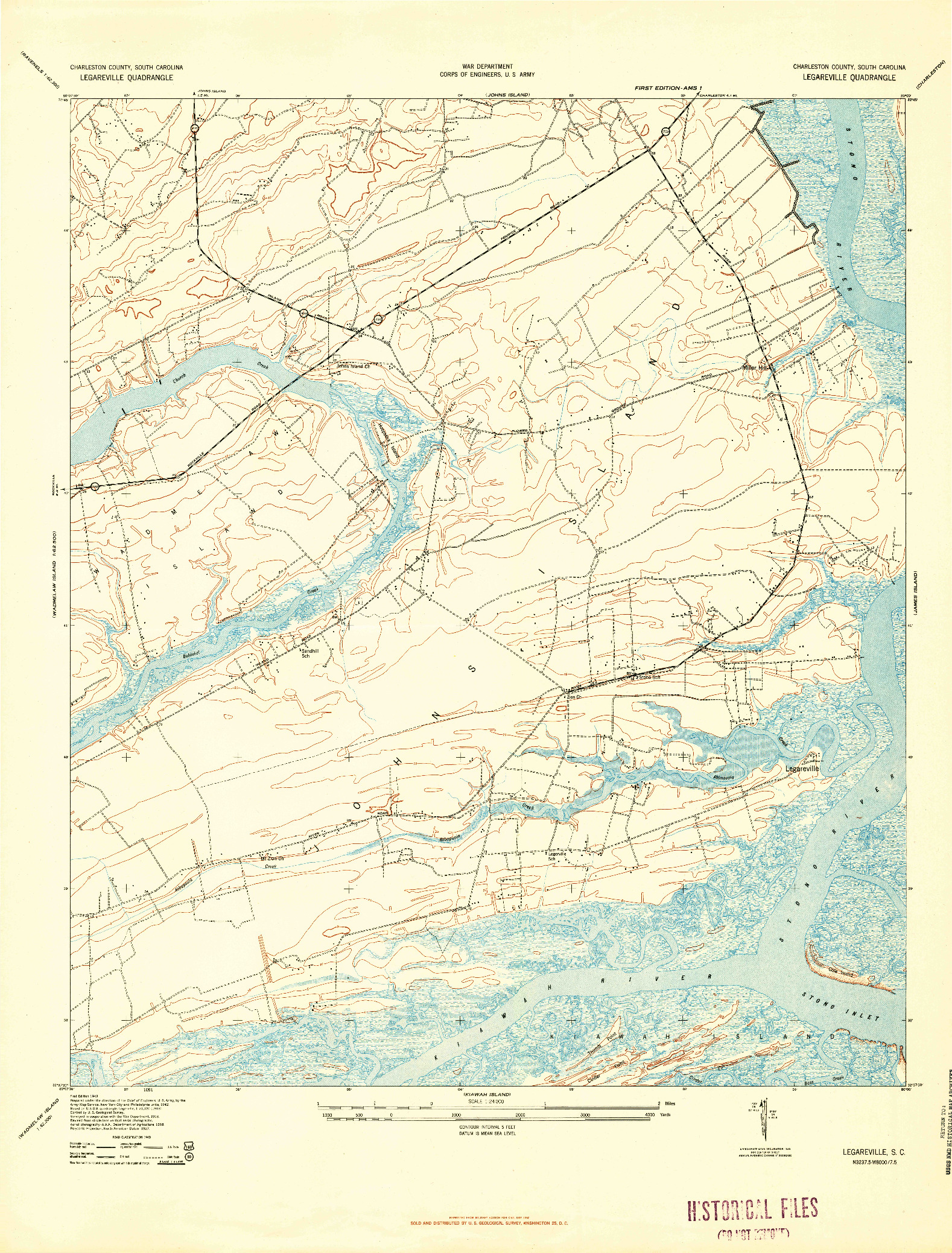 USGS 1:24000-SCALE QUADRANGLE FOR LEGAREVILLE, SC 1943