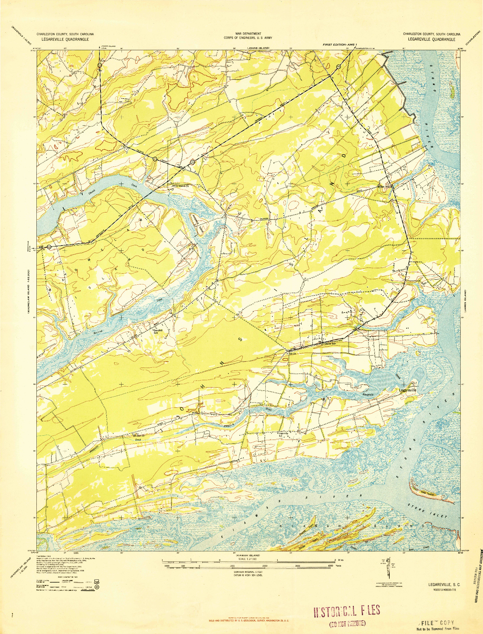 USGS 1:24000-SCALE QUADRANGLE FOR LEGAREVILLE, SC 1943