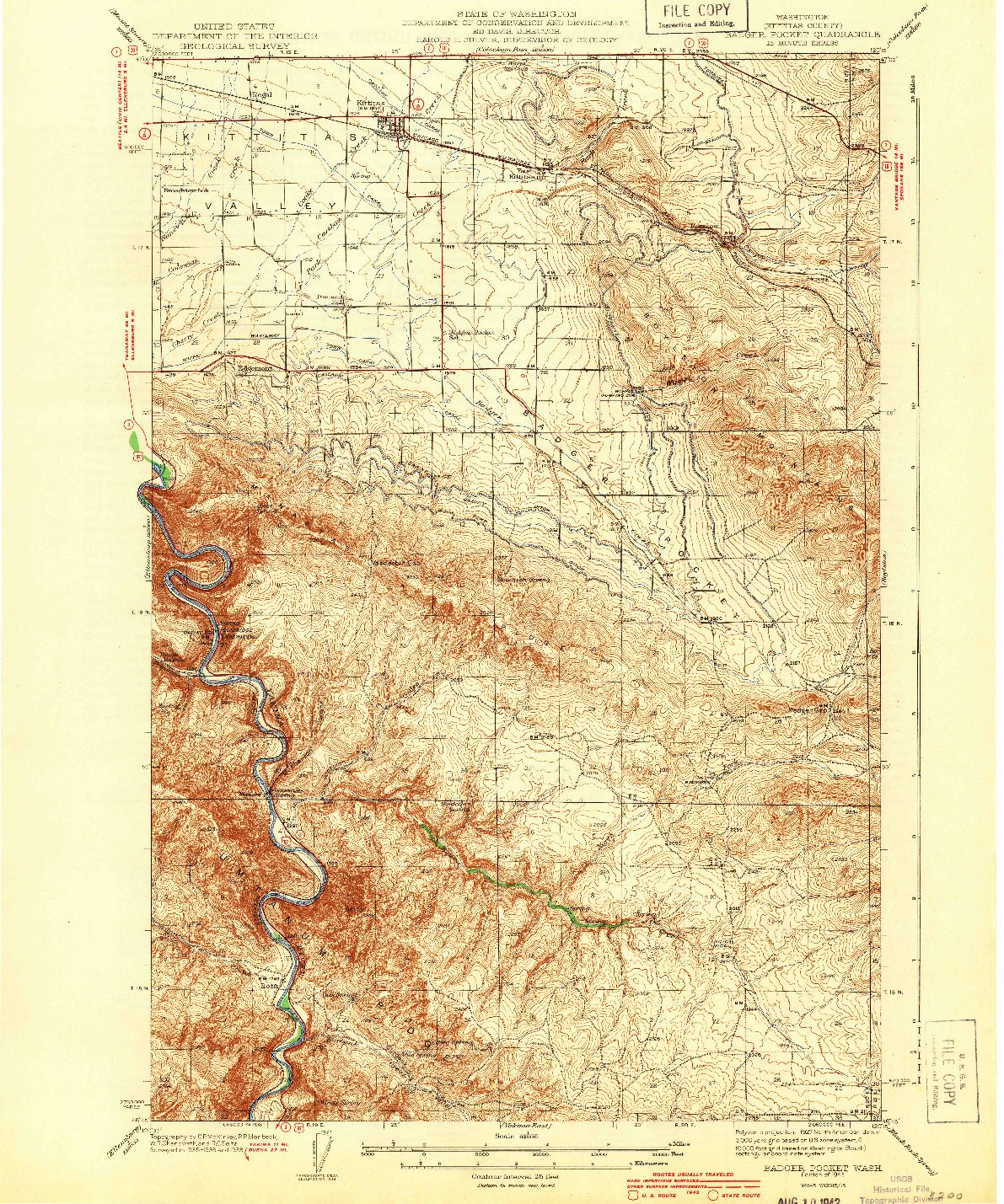 USGS 1:62500-SCALE QUADRANGLE FOR BADGER POCKET, WA 1943
