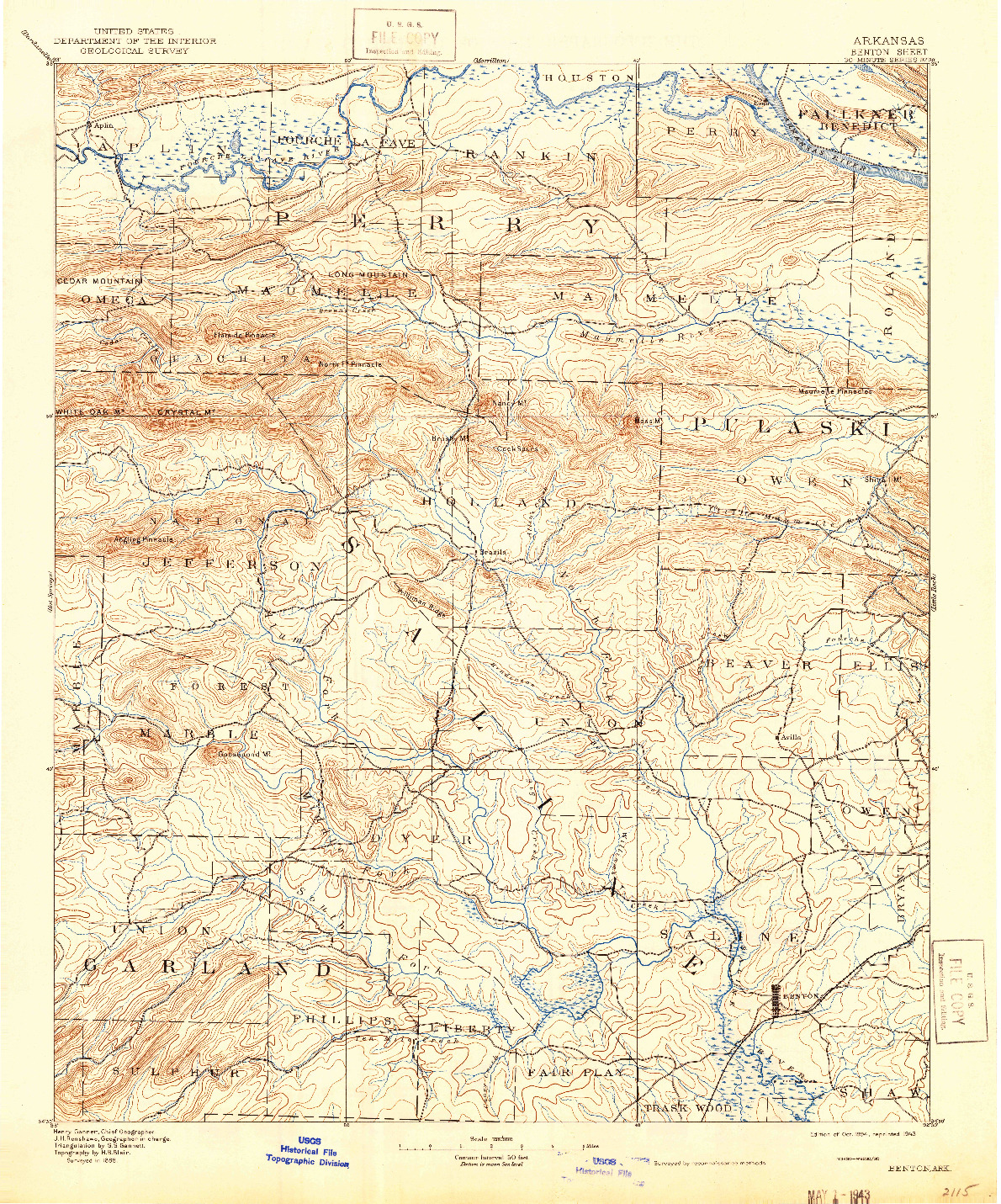 USGS 1:125000-SCALE QUADRANGLE FOR BENTON, AR 1894