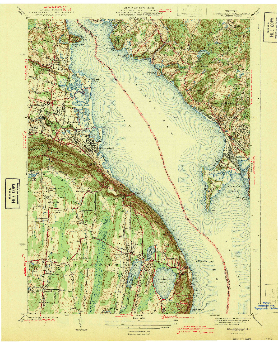 USGS 1:31680-SCALE QUADRANGLE FOR HAVERSTRAW, NY 1943