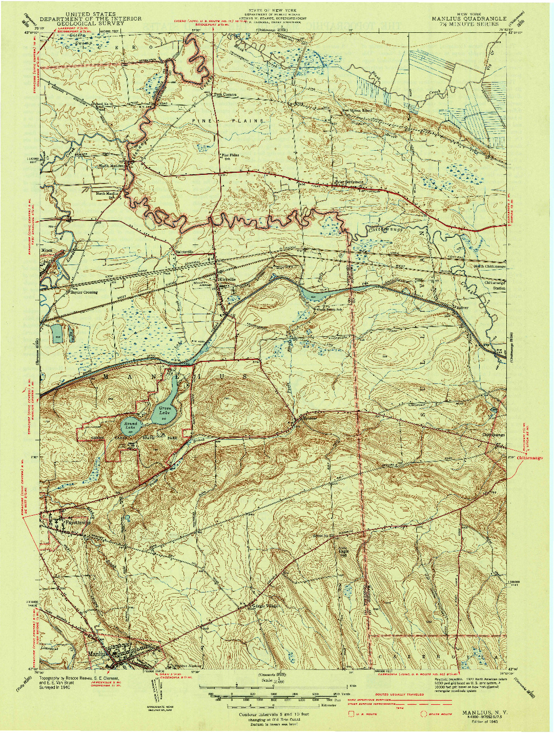 USGS 1:31680-SCALE QUADRANGLE FOR MANLIUS, NY 1943