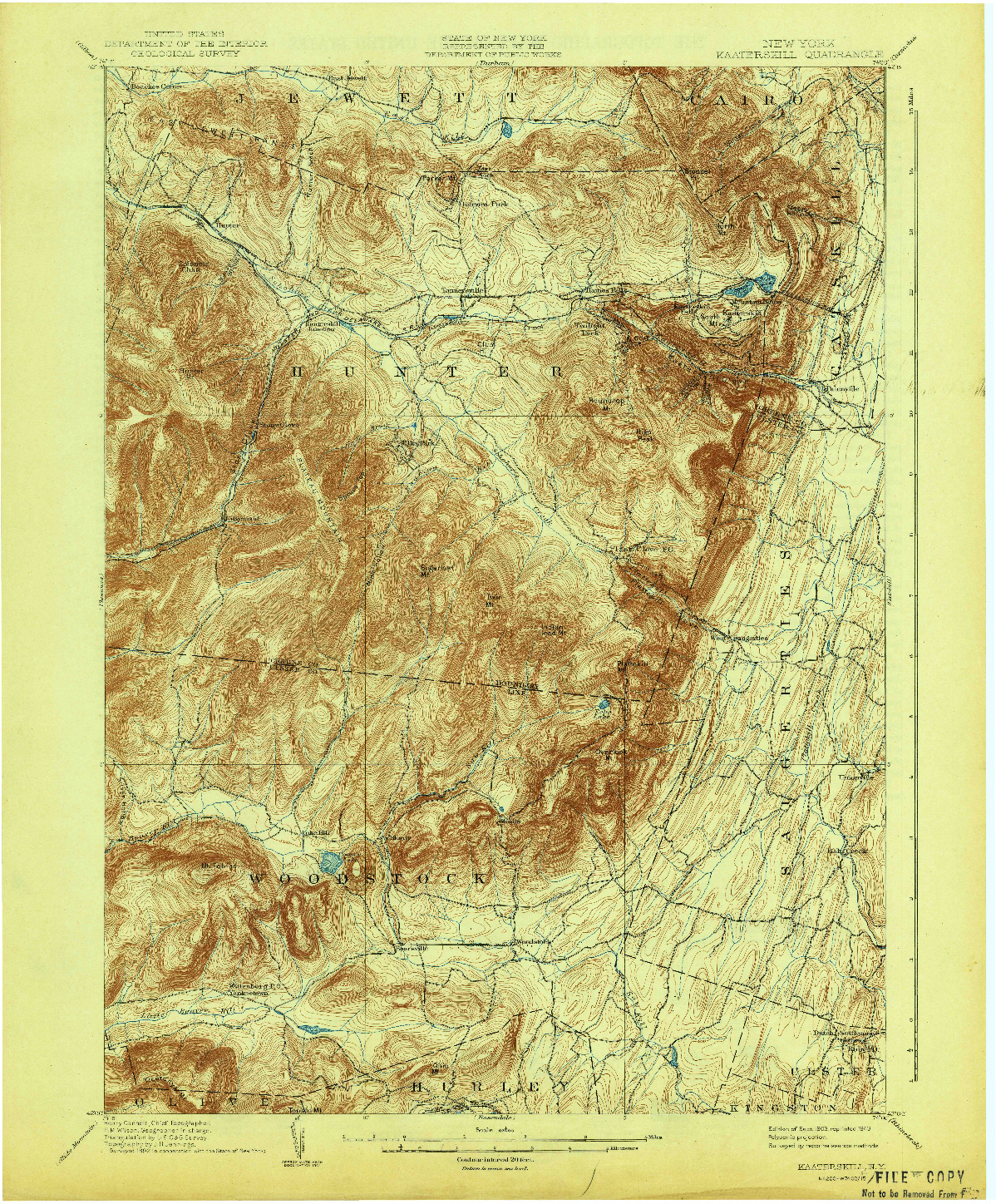 USGS 1:62500-SCALE QUADRANGLE FOR KAATERSKILL, NY 1903