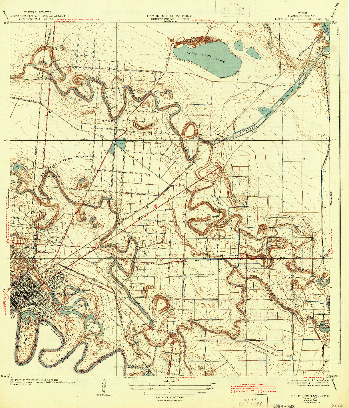 USGS 1:31680-SCALE QUADRANGLE FOR EAST BROWNSVILLE, TX 1936