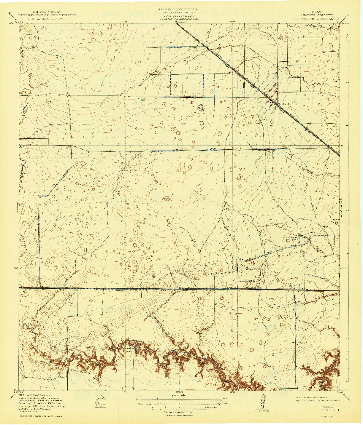 USGS 1:31680-SCALE QUADRANGLE FOR HILLENDAHL, TX 1918
